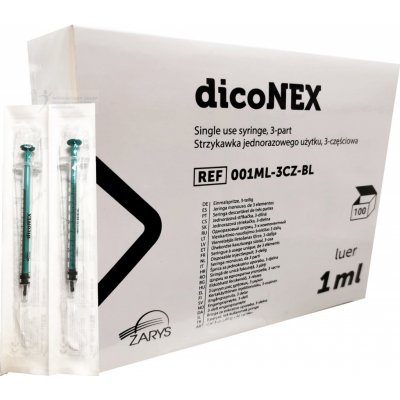 ZARYS lnternational Group dicoNEX jednorázové stříkačky 3dílné luer sterilní Objem: 1 ml