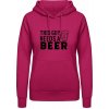 Dámská mikina s potiskem AWDis Hoodie mikina Nápis Tenhle chlap potřebuje Pivo Svůdná růžová