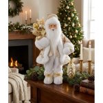 MagicHome Vianoce Dekorace MagicHome Vánoce, santa, textil, zlatý, 28x37x80 cm – Hledejceny.cz