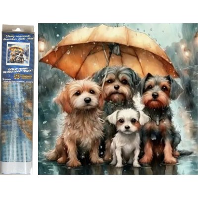 Norimpex diamantové malování Pejsci pod deštníkem 30 x 40 cm – Hledejceny.cz