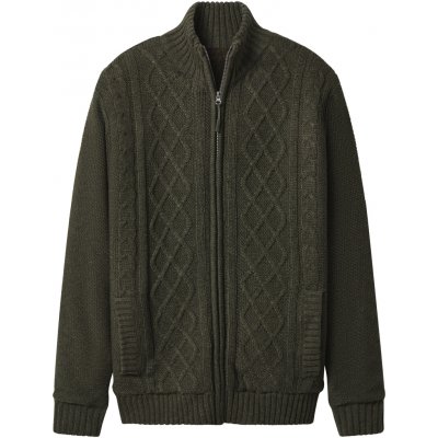 esmara Men pletená mikina olivová – Zboží Mobilmania