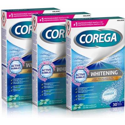 Corega Whitening tabs 3x 30 ks – Zboží Dáma
