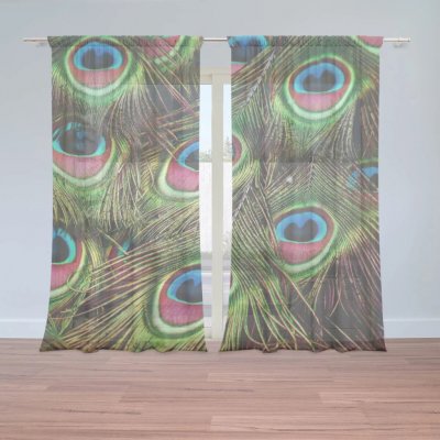 Sablio Záclony Paví peří: 2ks 150x250cm – Zboží Mobilmania