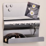 Haushalt international Nerezový věšák na klíče s poličkou – Zboží Dáma