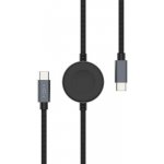 FIXED Power Watch Cable s konektory USB-C/USB-C a Apple/Samsung Watch nabíječkou, 1.5m FIXDB-CCW-GR – Zboží Živě