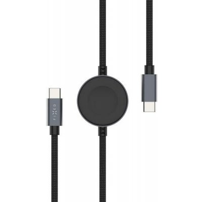 FIXED Power Watch Cable s konektory USB-C/USB-C a Apple/Samsung Watch nabíječkou, 1.5m FIXDB-CCW-GR – Zboží Živě
