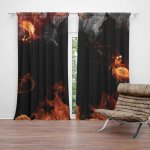 Sablio Závěs Červený oheň: 2ks 140x250cm – Hledejceny.cz