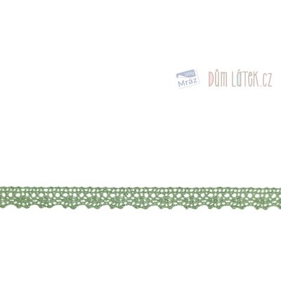Krajka paličkovaná zelená, šíře 14 mm – Zboží Mobilmania