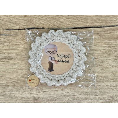 Ručně háčkovaný podšálek - Nejlepší dědeček – Hledejceny.cz