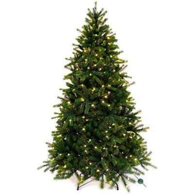 LAALU Vánoční stromek 3D jedle Merlin 210 cm se SMART LED OSVĚTLENÍM – Zbozi.Blesk.cz
