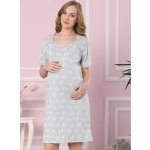 Mateřská noční košile Hearts Grey knoflíky – Zboží Dáma