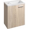 Koupelnový nábytek ZOJA skříňka s keramickým umyvadlem 40x22 cm, dub platin