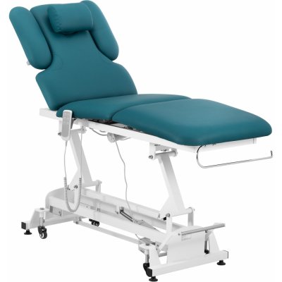 physa Elektrické masážní lehátko - 3 motory - 300 W - 185 x 67 x 62–84 cm - 200 kg - bílé/tyrkysové NANTES TURQUOISE PH – Sleviste.cz