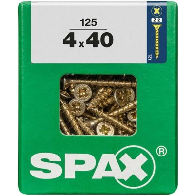 Spax Uni vrut zápust.hlava PZ/Z2 4CUT a plným závitem Yellox 4 x 40 mm 125 ks – Hledejceny.cz
