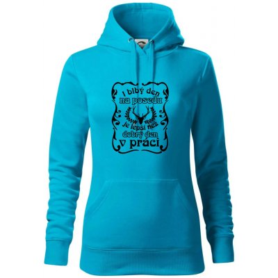 Blbý den na posedu mikina dámská Cape s kapucí Světlý tyrkys – Hledejceny.cz