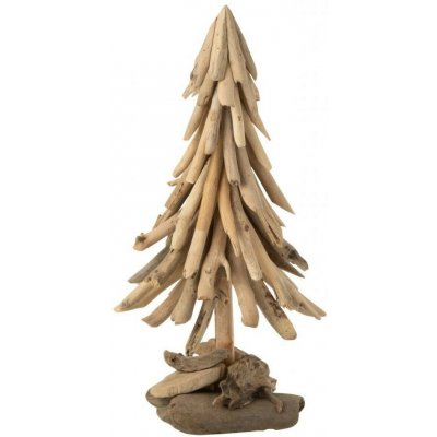 Dřevěný vánoční stromek z kousků naplaveného dřeva Driftwood M – 23*23*50 cm - J-Line by Jolipa – Hledejceny.cz