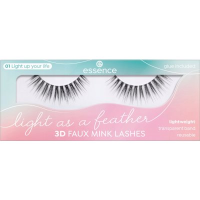 Essence Light as a feather 3D faux mink umělé řasy 01 Light Up Your Life 2 ks – Hledejceny.cz