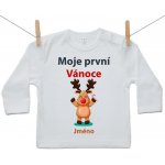 Boodyy Tričko s dlouhým rukávem Moje první Vánoce se sobíkem a jménem dítěte – Zboží Dáma