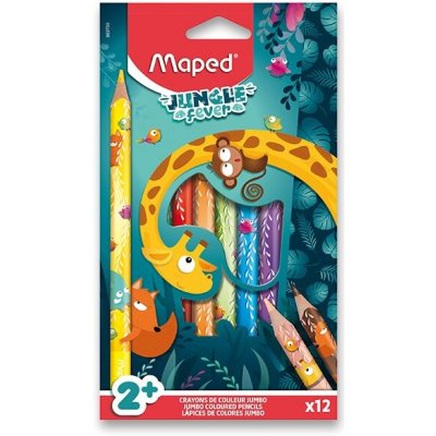 Maped Pastelky Jumbo Jungle Fever trojhranné 863700 12 ks – Zboží Dáma