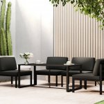 OMAXI 774250 Venkovní jídelní stůl antracitový 120 x 60 x 66 cm hliník – Hledejceny.cz