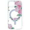 Pouzdro a kryt na mobilní telefon Apple Pouzdro Tel Protect Flower iPhone 12 Pro MagSafe s růžovými květy