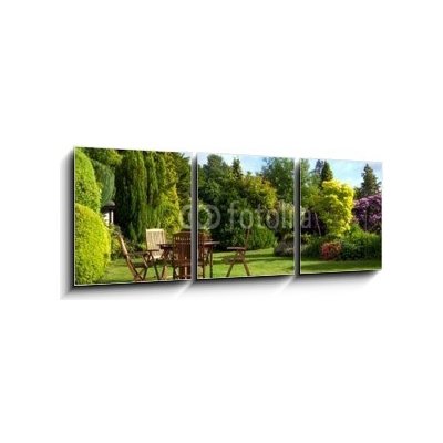 Obraz 3D třídílný - 150 x 50 cm - English Garden Anglická zahrada – Zbozi.Blesk.cz