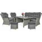 Focus Garden Technorattan nábytek TRIVENTO 3 DINING + PUFY Stone Grey – Zboží Mobilmania