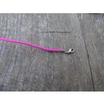 náhrdelník z imitace kůže s karabinkou tm. růžový 45 cm – Zboží Dáma