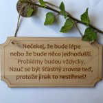Dekorace z Česka Cedulka Nečekej, že bude – Zboží Mobilmania