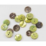 Perleťový knoflík barvený - odstíny světle zelené - průměr 1,2 cm – Sleviste.cz