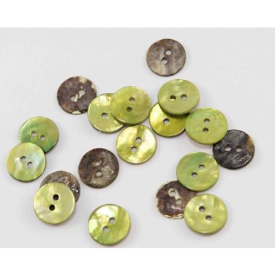 Perleťový knoflík barvený - odstíny světle zelené - průměr 1,2 cm – Sleviste.cz