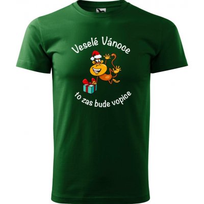 Hobbytriko tričko Veselé Vánoce to zas bude vopice lahvově zelená – Hledejceny.cz