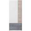 Šatní skříň Meblar SIGMA SI3 L/P dub + bílá + beton