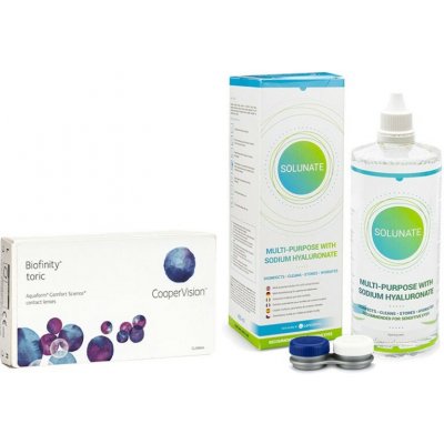 Cooper Vision Biofinity Toric 6 čoček + Solunate Multi-Purpose 400 ml s pouzdrem – Hledejceny.cz