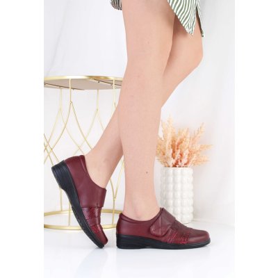 Jomix mokasíny na suchý zip DS01002-4R vínové – Zboží Mobilmania