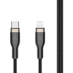 Fixed FIXDB-CL12-BK Nabíjecí a datový opletený s konektory USB-C/Lightning a podporou PD, 1,2m