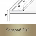 Profil Team Schodová hrana šampaň E02 1,2 m 25x20 mm – Zboží Mobilmania