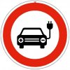 Piktogram Dopravní značka - Zákaz vjezdu elektromobilů - Standardní kruh 700mm