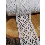 Krajka paličkovaná šíře 45 mm barva bílá – Zboží Mobilmania