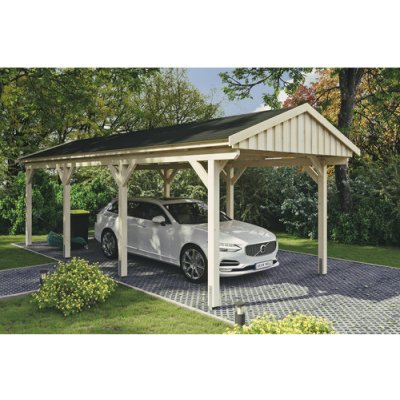 SKAN HOLZ Přístřešek na auto Fichtelberg 317 x 808 cm přírodní – Hledejceny.cz