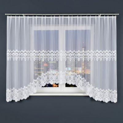 Dekorační oblouková dlouhá záclona na žabky DARIA 175 bílá 450x175 cm MyBestHome – Hledejceny.cz