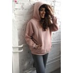 Hrubá těhotenská a kojící oversized mikina powder pink – Zboží Mobilmania