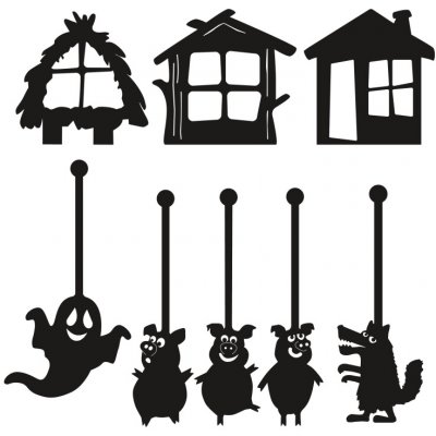 Tři prasátka sada do stínového divadla – Zboží Dáma Tři prasátka sada do stínového divadla – Zboží Dáma