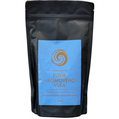 Houbová káva Instantní Elixír Hromového Vlka káva Arabica Reishi Chaga Lví hříva Cordyceps Maca Alkalizované kakao 250 g – Zboží Dáma