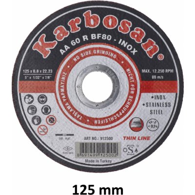 rezný kotúč 125x0,8x22,2 vhodný na INOX, tenké plechy 304 a 316, trubky z nehrdzavejúcej ocele, ploché tyče. Bez železa a síry. T41 plochý – Zboží Mobilmania