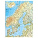 Nordeca Skandinávie a Island - nástěnná mapa 75x100 cm Varianta: bez rámu v tubusu, Provedení: laminovaná mapa v lištách – Sleviste.cz