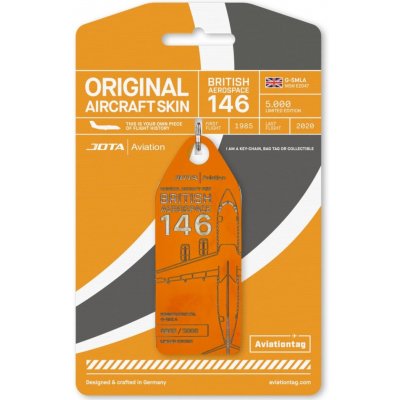 Přívěsek na klíče Aviationtag British Aerospace 146-200 JOTA Aviation Orange G-SMLA – Hledejceny.cz