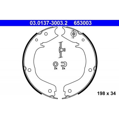 Sada brzdových čelistí, parkovací brzda ATE 03.0137-3003 (AT 653003) – Zbozi.Blesk.cz