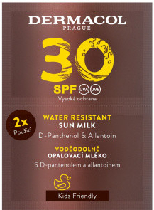 Dermacol Voděodolné mléko na opalování SPF30 (Water Resistant Sun Milk) 2 x 15 ml