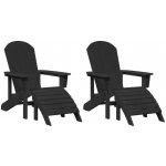 OMAXI 902290 Zahradní lounge nábytek 2 ks Černá 74 x 82 x 90 cm Plast – Hledejceny.cz